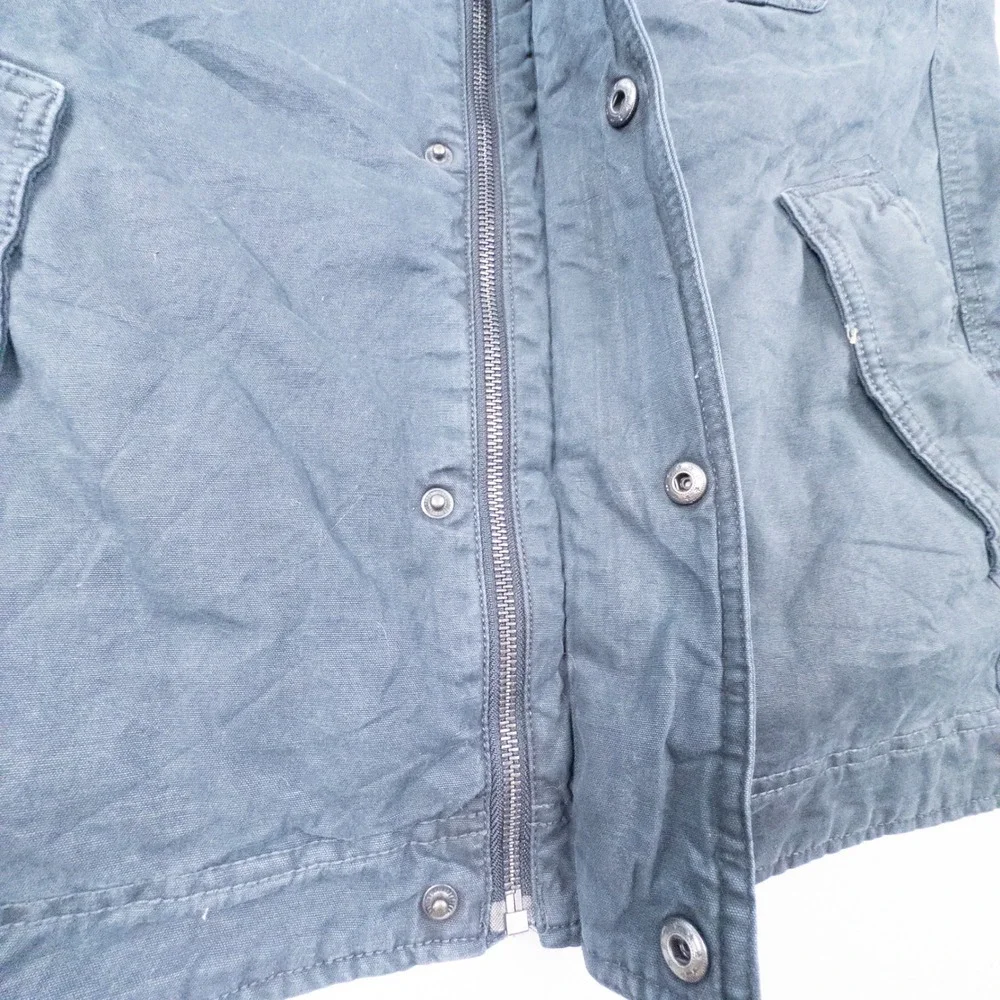 Levi Strauss Mens XL Military Field Jacket Washed Black Cotton Utility Coat - Picture 9 of 15